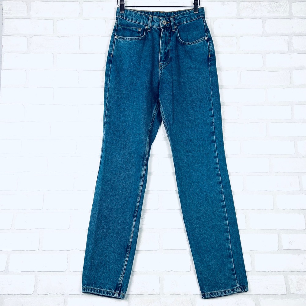 Ragged Jeans Women's Blue Denim High Waist Straight Leg Distressed Jeans Size 26